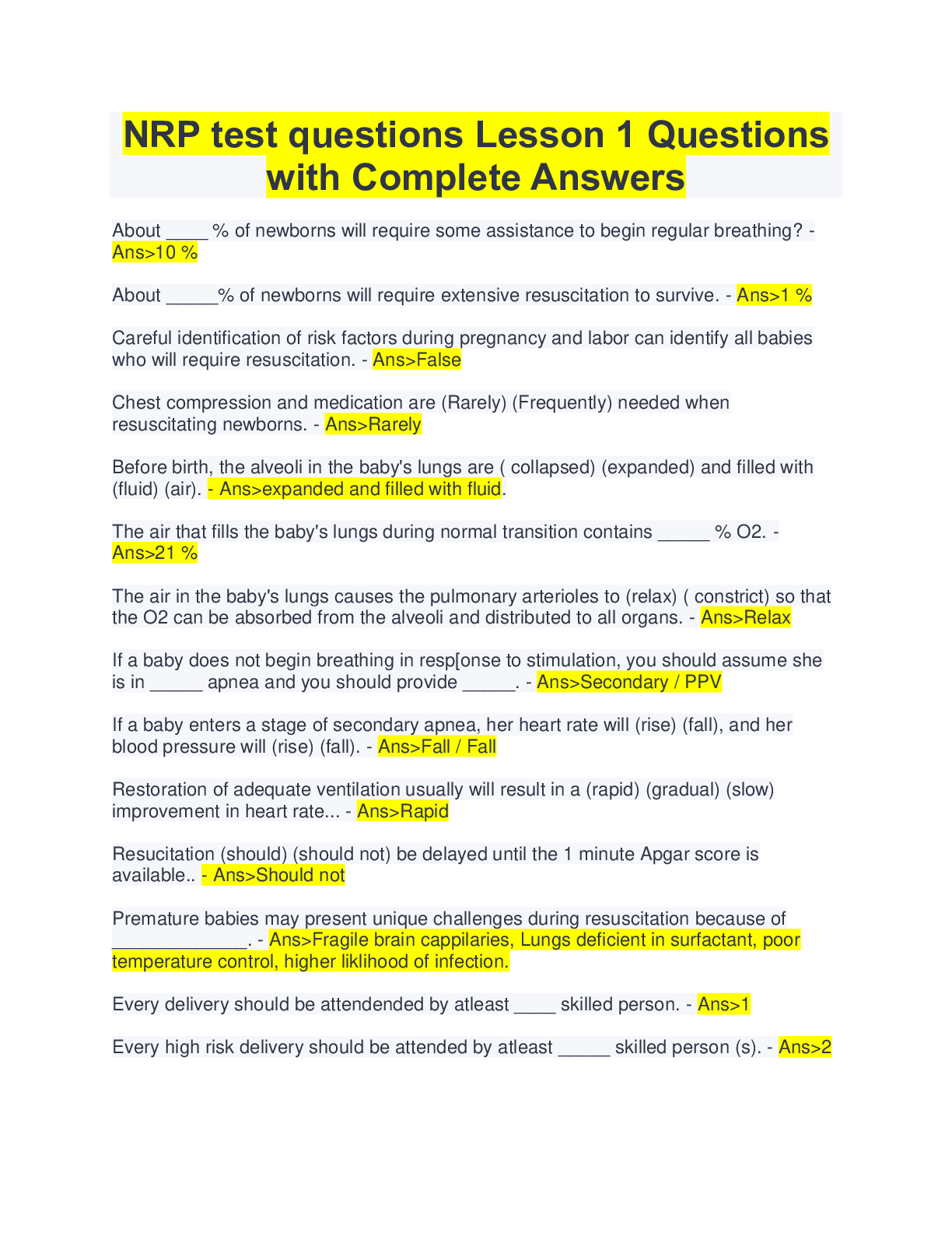Preview image of TEAS 7 English and Language use document